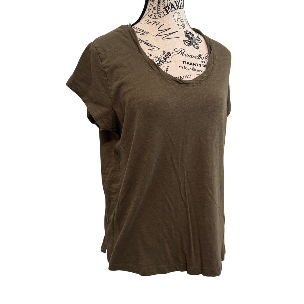 Social Standard by Sanctuary Olive Green Slub Knit T-Shirt Size XL